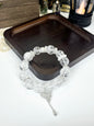 Fairy Style Crystal Beaded Bracelet: Sparkling Clear Crystal, Silver Butterfly Tassel