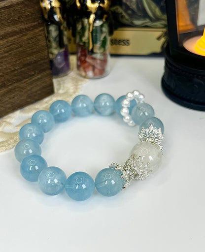 Aquamarine Crystal Bracelet，Immersive crystal bracelet making - healing, crystals, energy stones