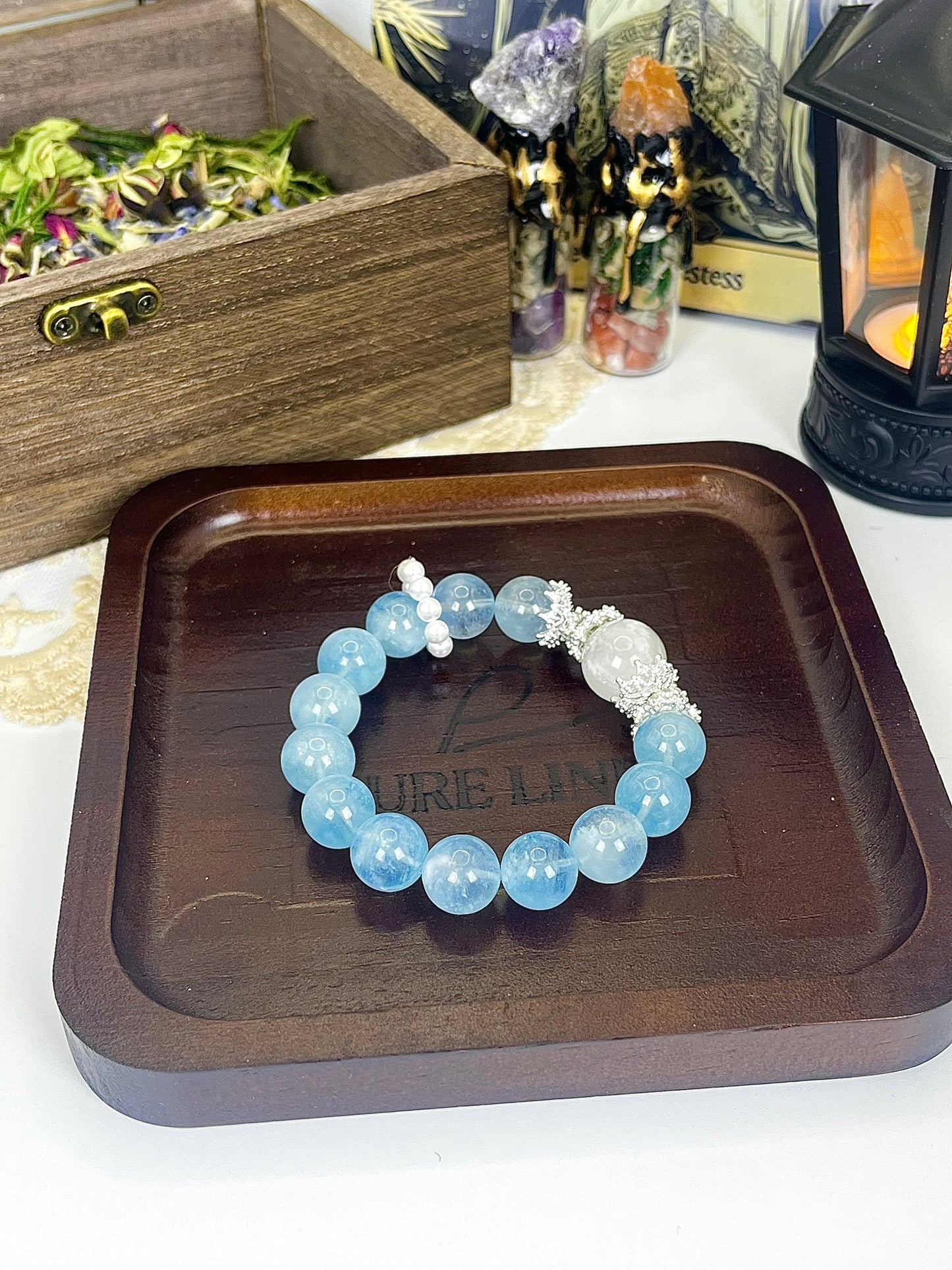 Aquamarine Crystal Bracelet，Immersive crystal bracelet making - healing, crystals, energy stones