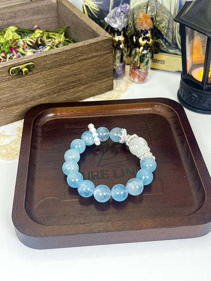 Aquamarine Crystal Bracelet，Immersive crystal bracelet making - healing, crystals, energy stones