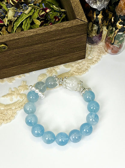 Aquamarine Crystal Bracelet，Immersive crystal bracelet making - healing, crystals, energy stones